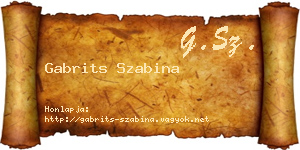 Gabrits Szabina névjegykártya